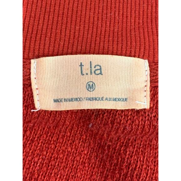 Medium t.la Anthropologie Red V-Neck Sweater Womens - Picture 8 of 9